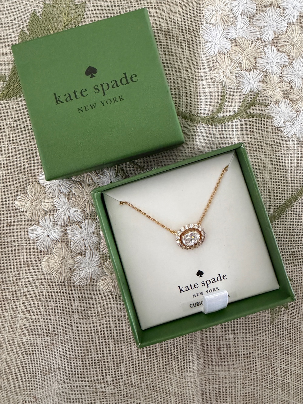 kate spade Gold Crystal Halo Necklace - Gold and Clear